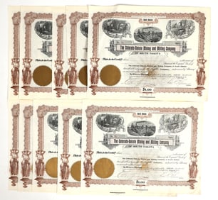 Colorado-Dakota Mining & Milling Co. Stock Certificates (10) [201473]