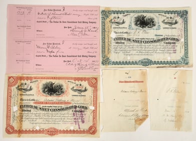 Father De Smet Consolidated Gold Company Stock Pair Plus Receipt [201645]