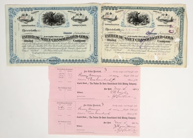 Father De Smet Consolidated Gold Company Stock Pair Plus Receipt [201470]