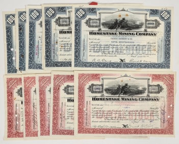 Homestake Mining Company Stock Group (10, Two Types) [201752]