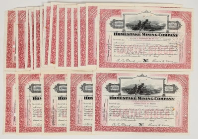 Homestake Mining Company Stock Group (20 Red) [201753]