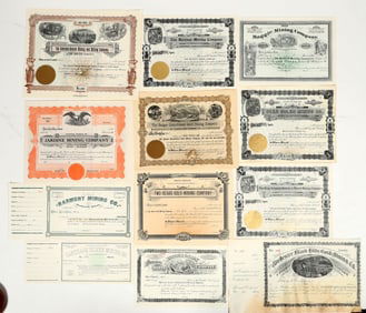 South Dakota Unissued Mining Stock Collection, 12 Different [201746]