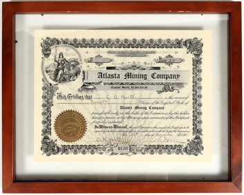 Atlasta Mining Company Stock Certificate c.1911  [200961]