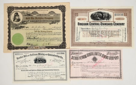 Miscellaneous Western Mining Stock Group (4 Different) [201751]