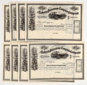 Roberts Petroleum Torpedo Company Stocks, Unissued (10) [201098]