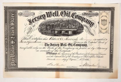 Jersey Well Oil Stock, 1866 [191638]