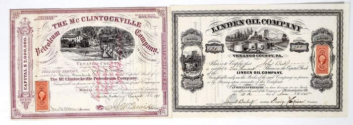 Two Different Venango County, Pennsylvania Oil Stocks [200881]
