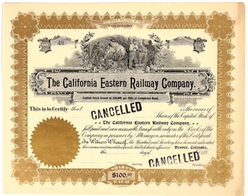 California Eastern Railway Company Stock Certificate [201779]