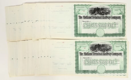Midland Terminal Railway Stocks, late 1800s (approx. 129) [199535]