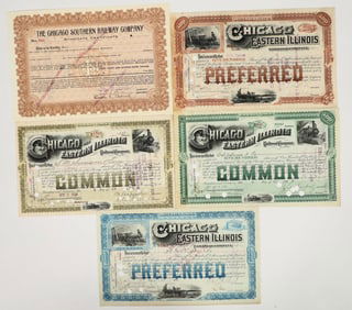 Chicago Railroad Stock Group (5 Different) [200818]