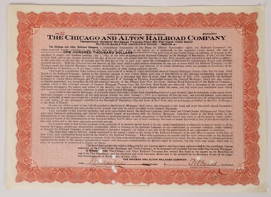 Chicago & Alton RR Co Bond 1912 1 cert [174893]