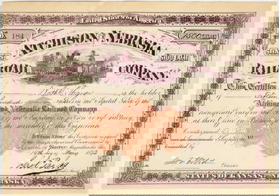 Atchison and Nebraska Railroad Co. Stock [200229]