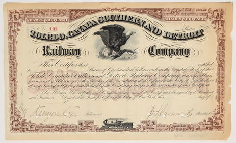 Toledo, Canada Southern And Detroit  Railway Co. Stock [200211]