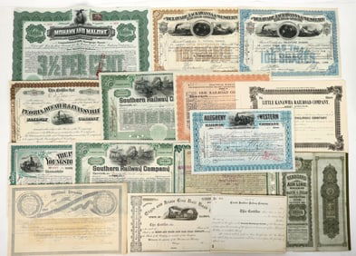 US Railroad Starter Stock and Bond Collection, 15 [193081]