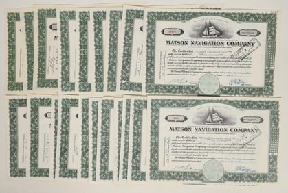 1950's Matson Nav Co. Stocks - (~25) [199909]