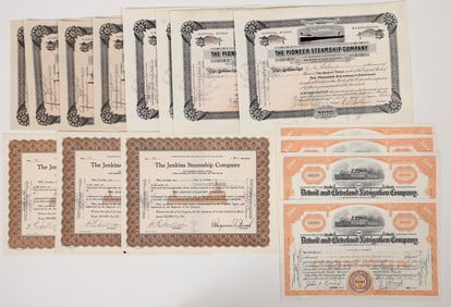Steamship Stocks w/ Vignettes, 1913-1954 [192560]