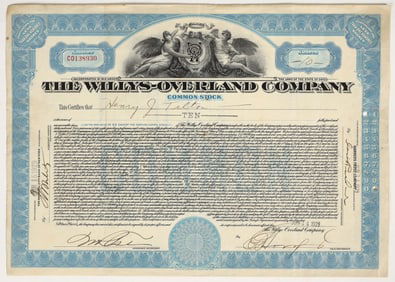 The Willys-Overland Co. Stock [200212]
