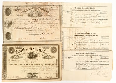 Three Different Bank Stock Certificates [199928]