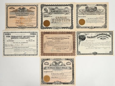 New Mexico Stock Certificates (Mining, Railroad, Cattle, Gin) [201376]