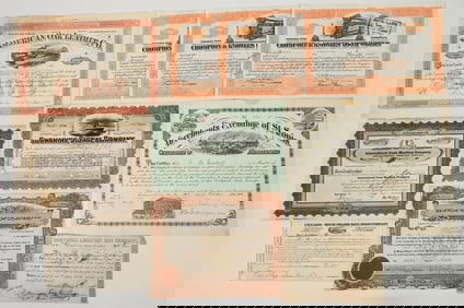 Early US Stock Variety Collection (Railroad, Navigation, Industrial) [200824]