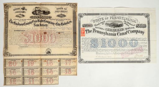 New Jersey Light Co. And Pennsylvania Canal Bonds [201238]