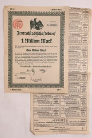 One Million Marks German Treasury Bond 1923 [183510]