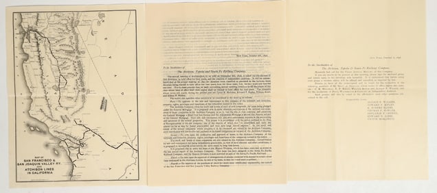 San Francisco & San Joaquin Valley Railway Ephemera & Map [201480]