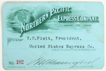 Northern Pacific Express Company Annual Frank Pass, 1896 [202716]