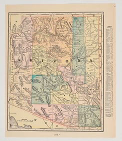 Antique Map of Arizona Territory, George F. Cram, 1899 [201363]