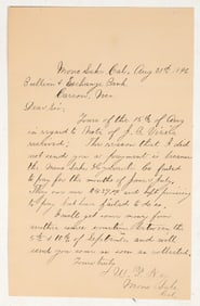 1896 Mono Lake Letter Signed by Pioneer, Mentions Mono Lake Hydraulic Mining! [202727]