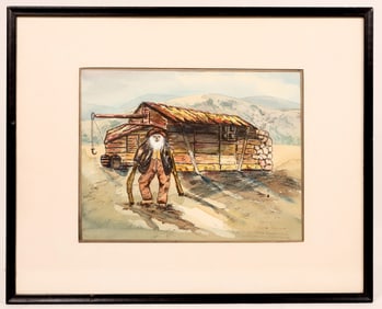 Cabin Watercolor by D Koos [181691]