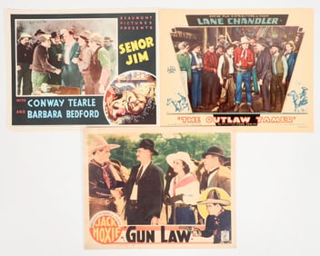 Early Western Movie Lobby Cards, 1930s (3 Different) [201367]