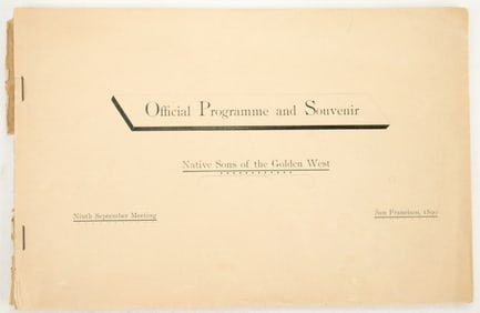 Native Sons of the Golden West Program 1890 [194574]