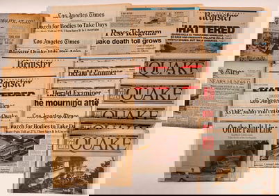 Earthquakes of Calif 1933 1994 1989 in newsprint [112366]