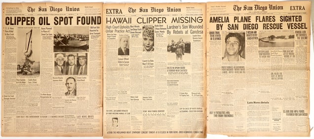 Amelia Earhart And Hawaii Clipper Search Newspapers [202513]