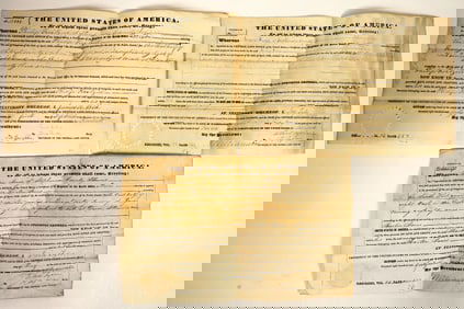 Three Stephenson County, Illinois Land Patents, 1840s [201647]