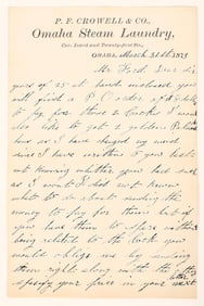 1873 letter about purchase of chickens, Omaha NE [188197]