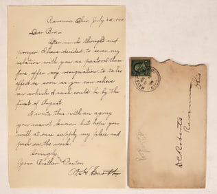 Pastor Resignation Letter, Ravenna, c1899 [189640]