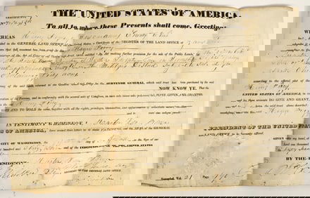 General Land Office Patent, Zanesville, Ohio, 1837 [201646]