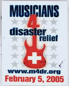 Musicians 4 Disaster Relief Autographed Badge 2005 [196787]