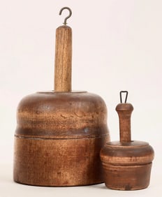 Antique Wood Butter Press Pair [189972]