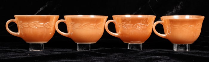 Carnival Glass Style Tea Cups, 4 [177642]