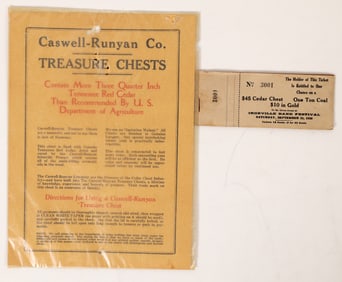 Cedar Chest Advertisement & Raffle Booklet [171756]