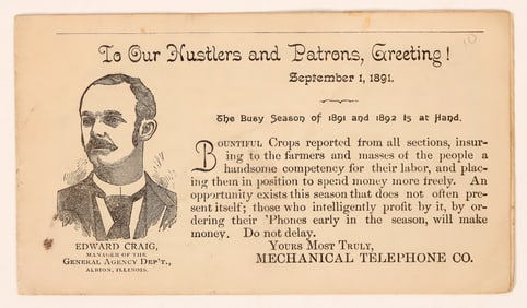 Early Telephone Advertising Brochure, 1891 [189147]