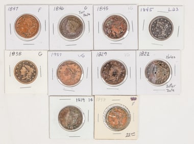 Large Cents 1819-1848 (10) [201344]
