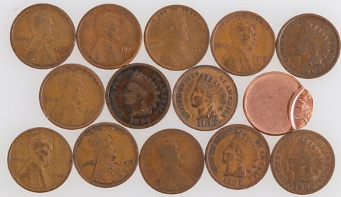 Indian Head and Lincoln Cent Group (14) [202084]