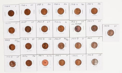 Lincoln Cents 1913-1918 (26) [201430]