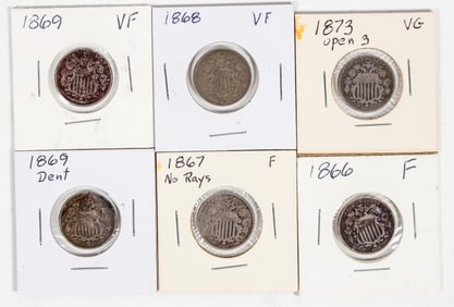 Shield Nickels (6) [201185]