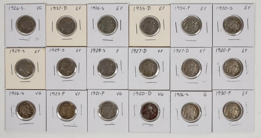 Buffalo Nickels 1920-1937 (18) [201424]