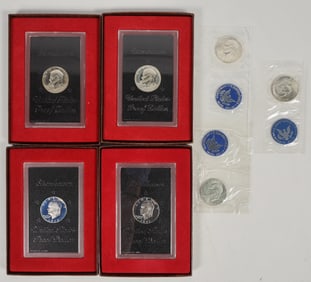 Eisenhower Dollars: Proof (4); Unc. (3) [201511]